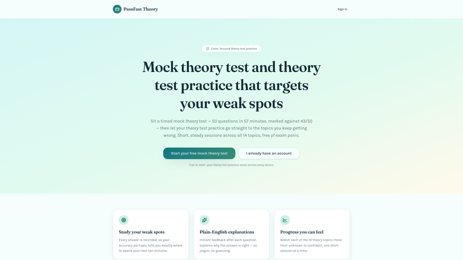 Pass Fast Theory website built by Mumbles Studio