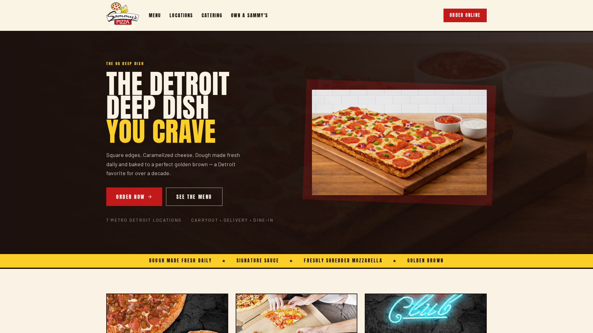 Sammy's Pizza website redesigned by SiteBop