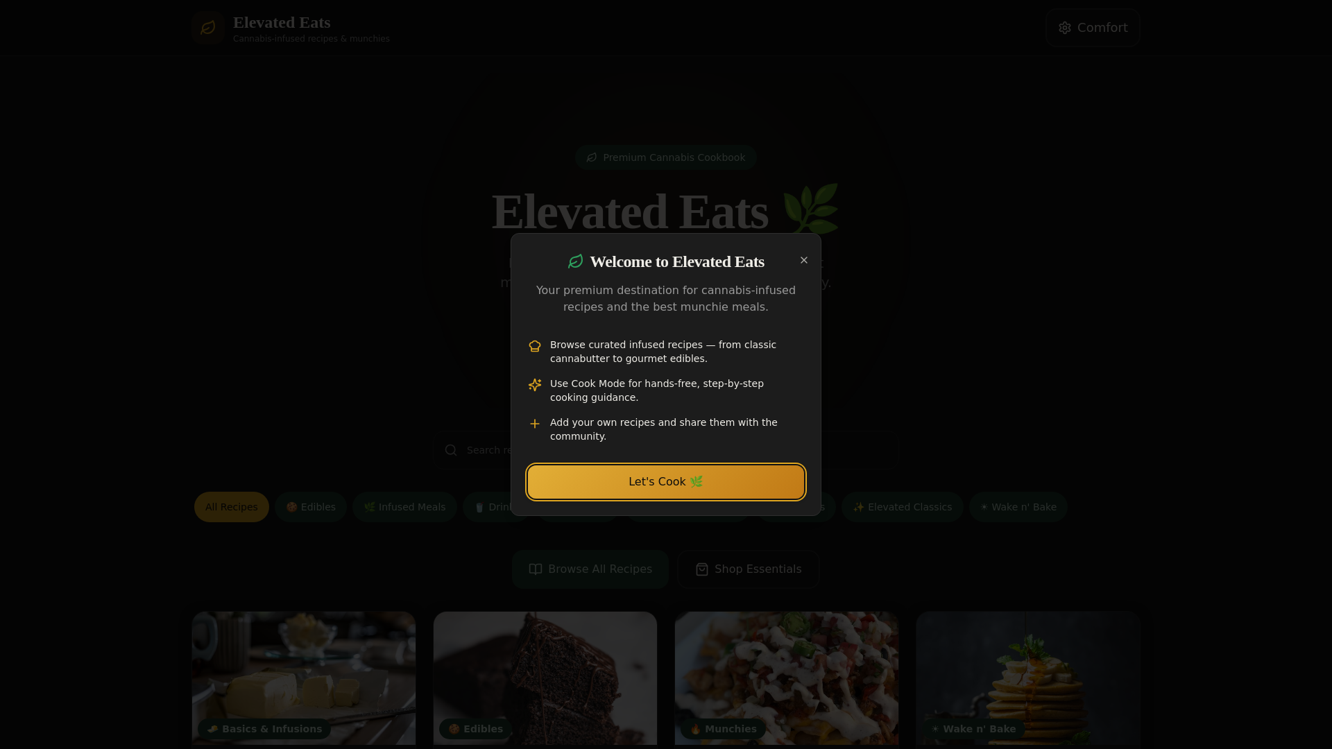Screenshot of Elevated Eats