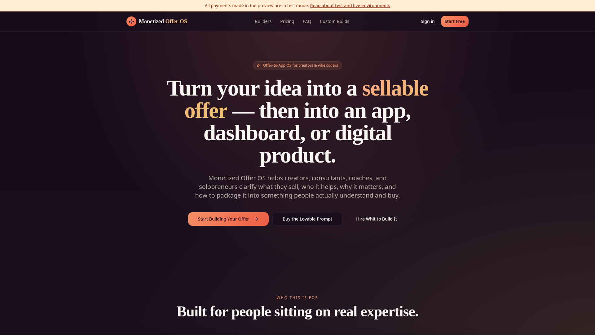 Screenshot of Monetized Offer OS