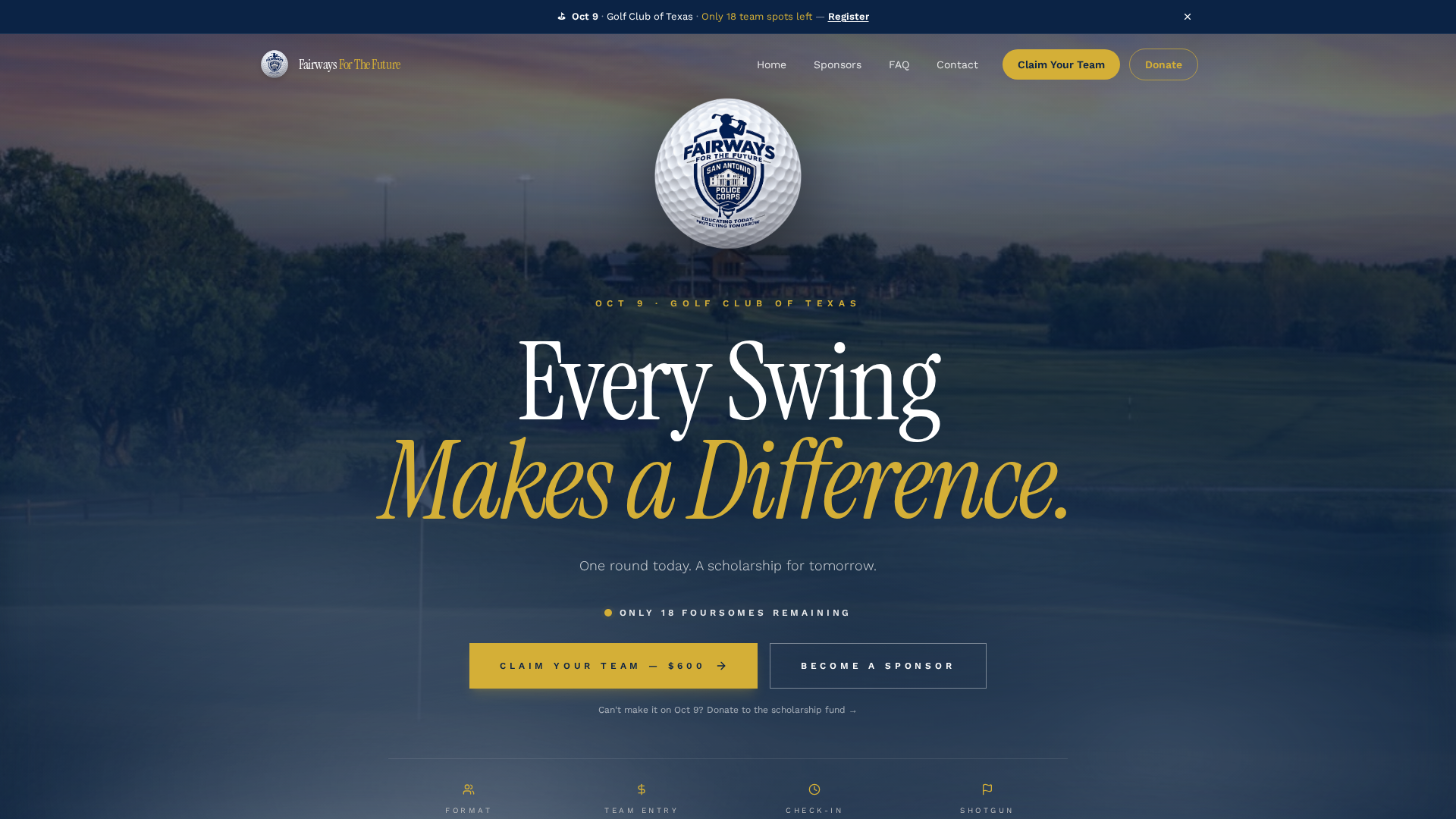 Fairways for Futures — website built by Ready AI Digital
