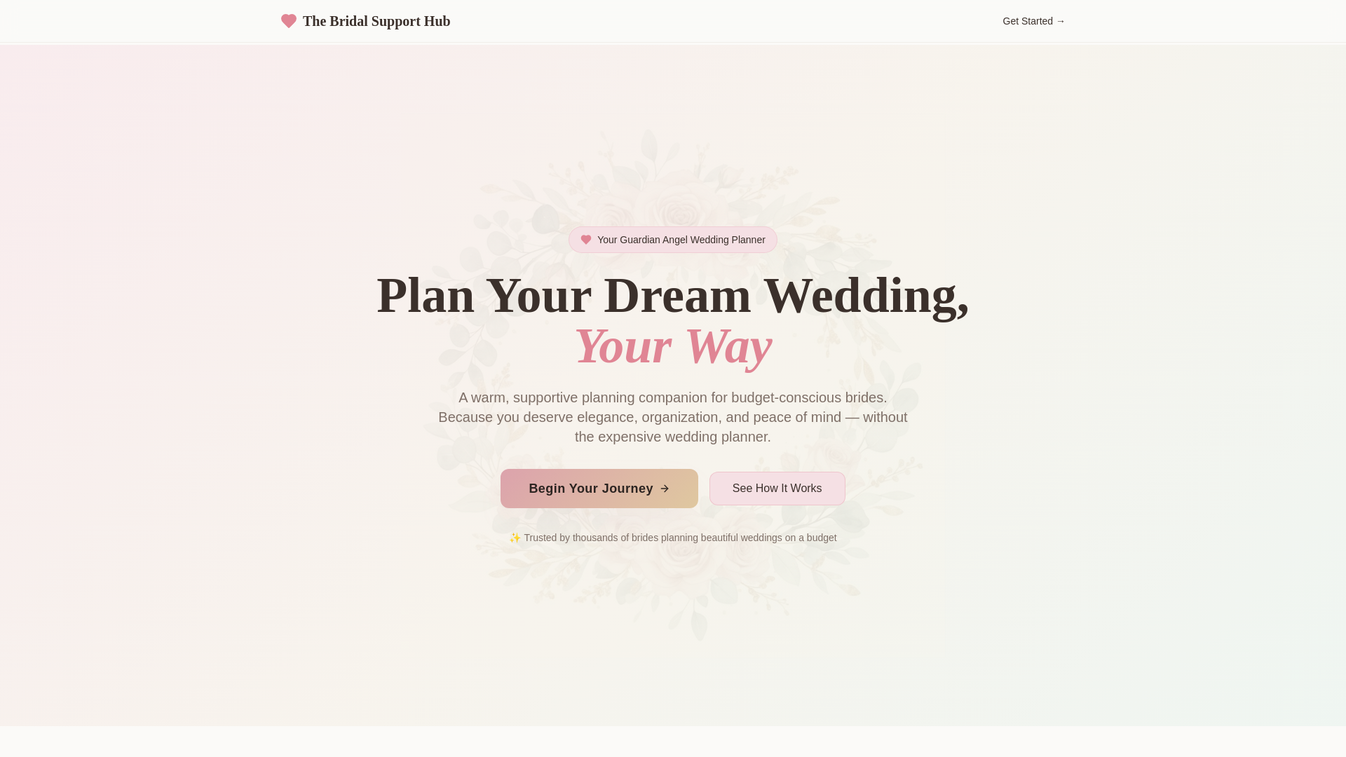 Screenshot of The Bridal Support Hub