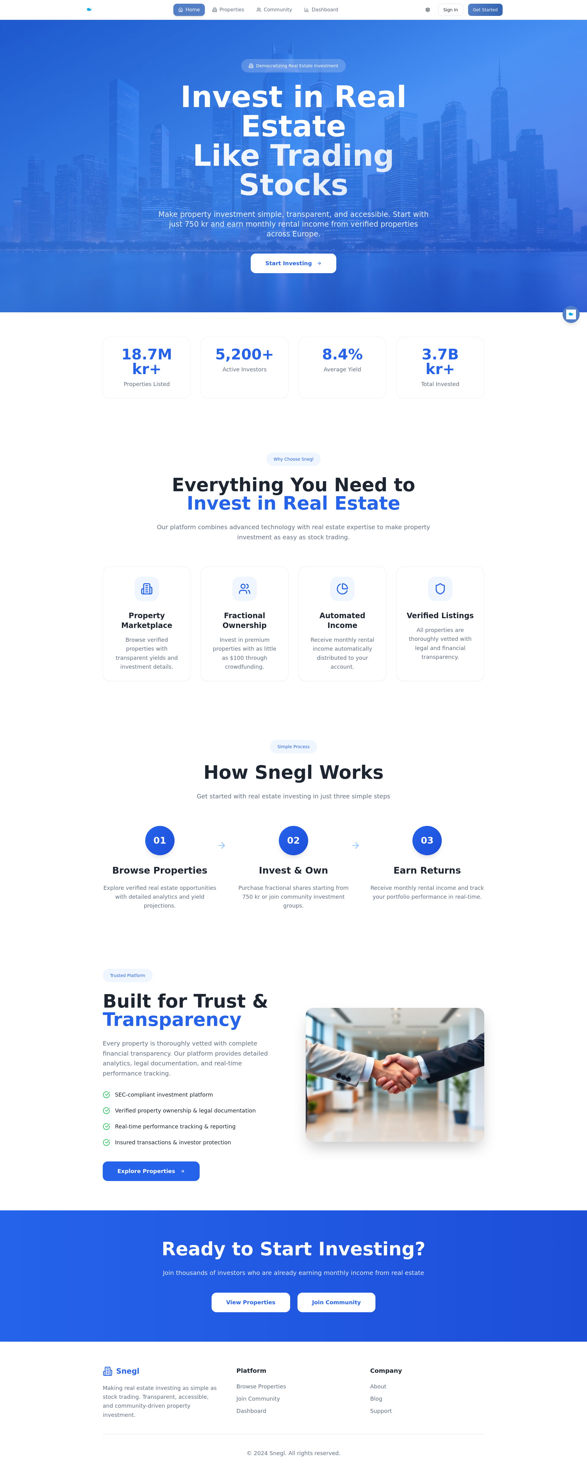 Snegl real estate investing platform