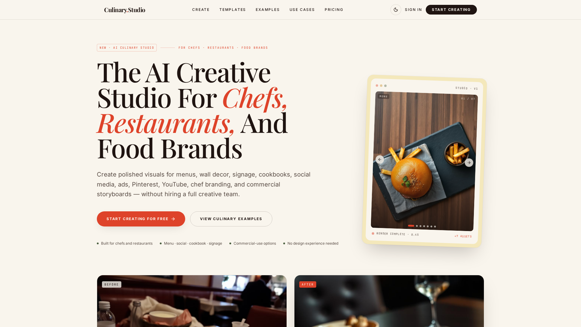 Screenshot of Culinary Studio