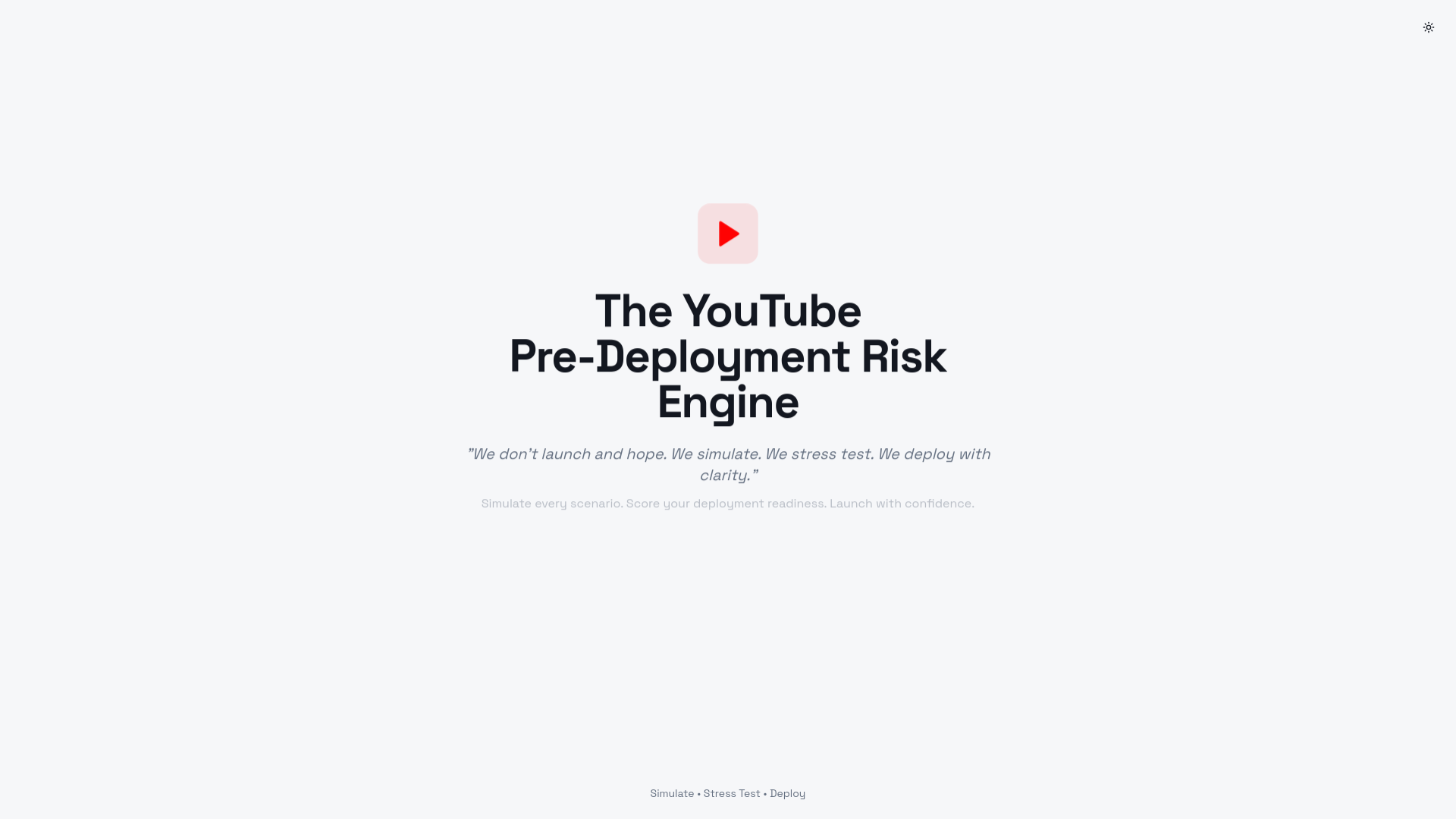 Screenshot of YouTube Pre-Deployment Risk Engine
