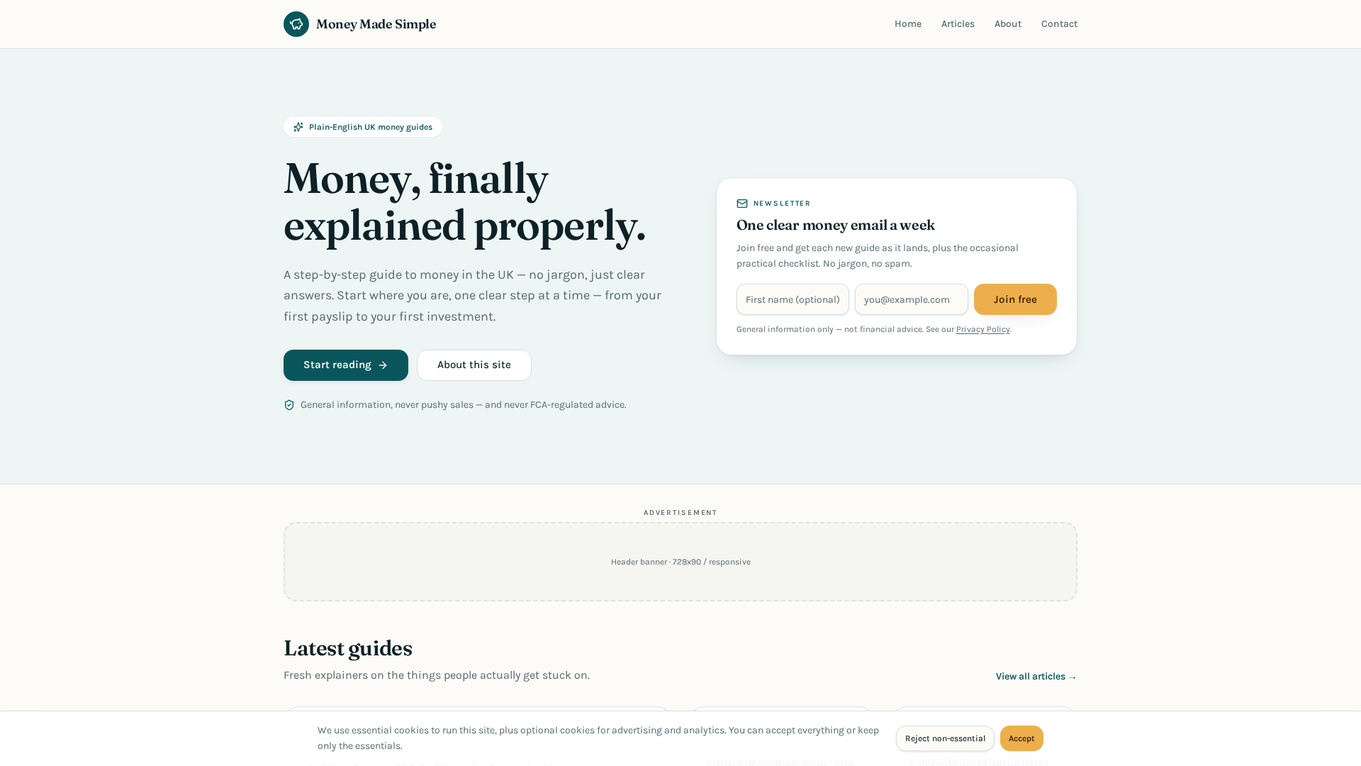Money Made Simple website built by Mumbles Studio
