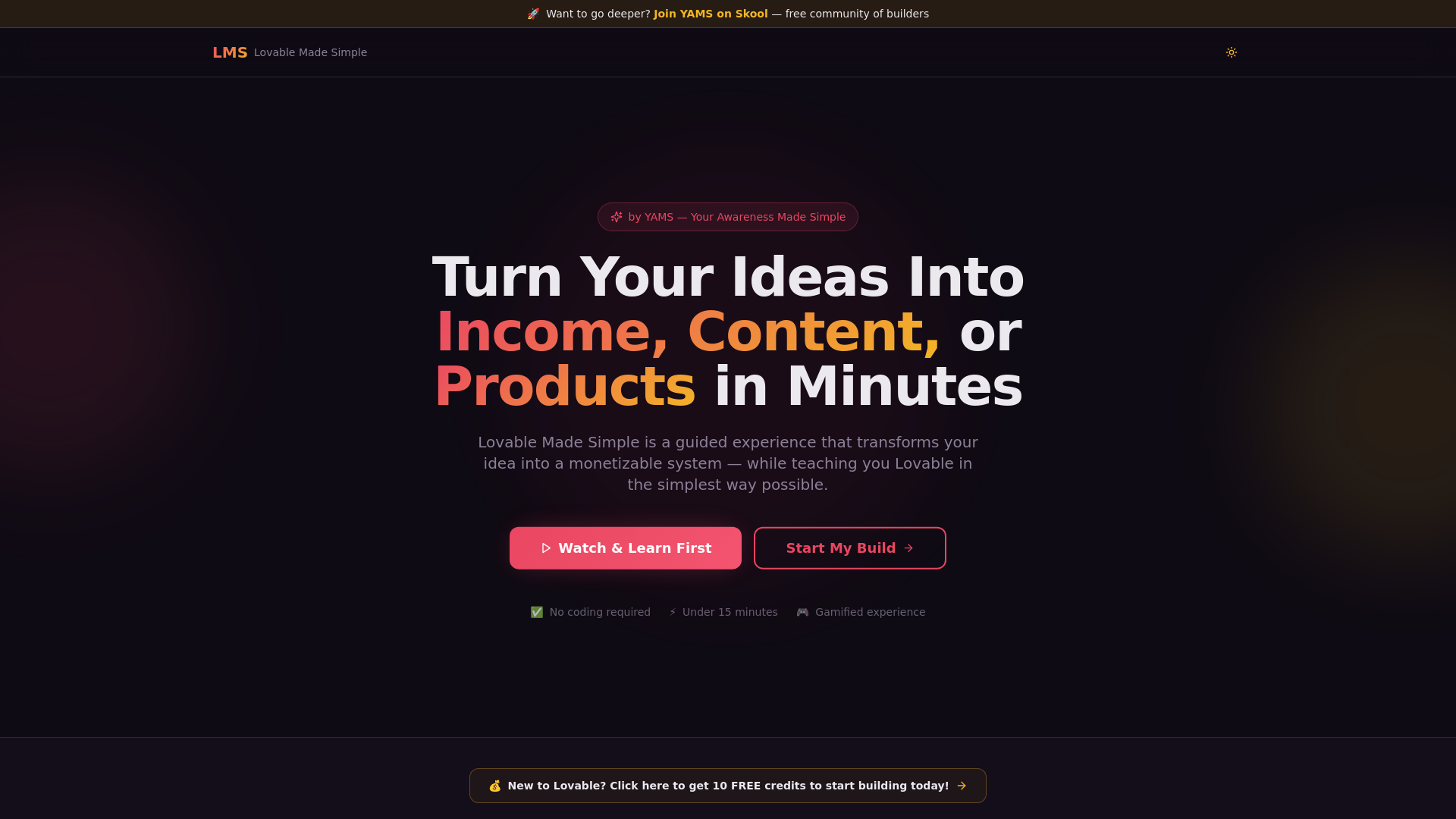 Screenshot of Lovable Made Simple