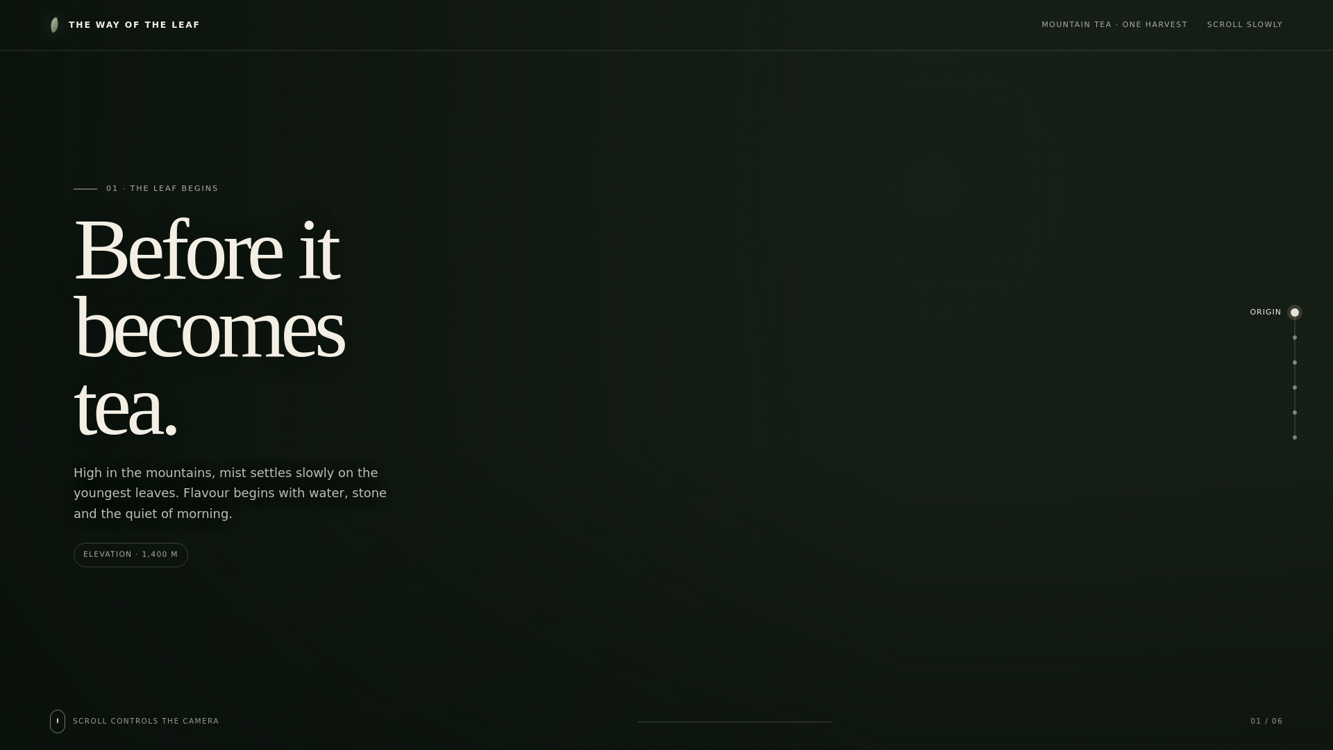 Screenshot of Tea Journey — Chaptered Scroll Film