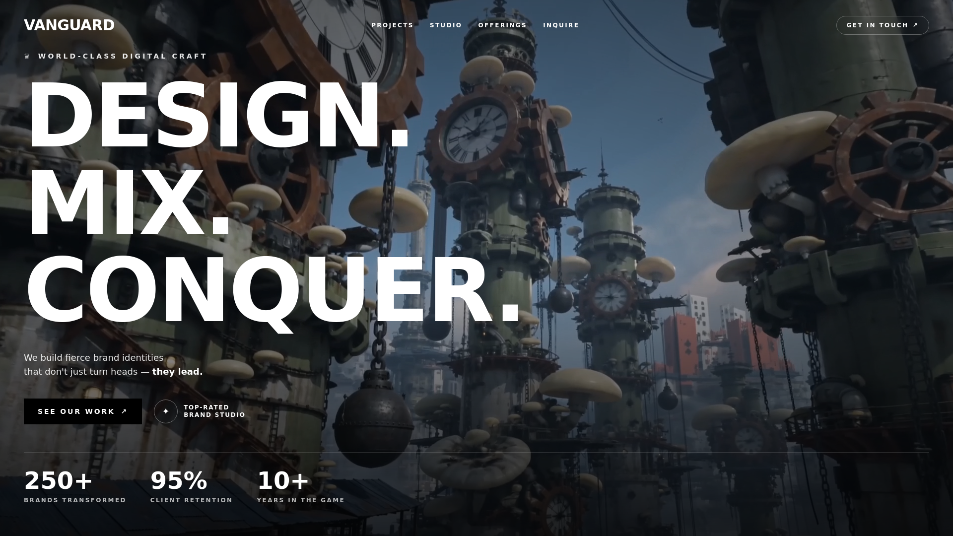 Screenshot of Vanguard — Fullscreen Video Hero