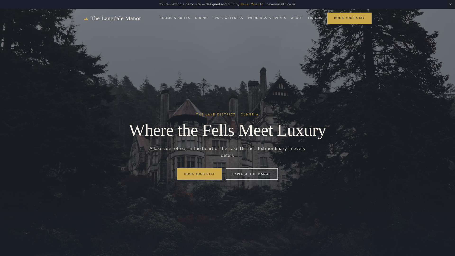 The Langdale Manor website preview