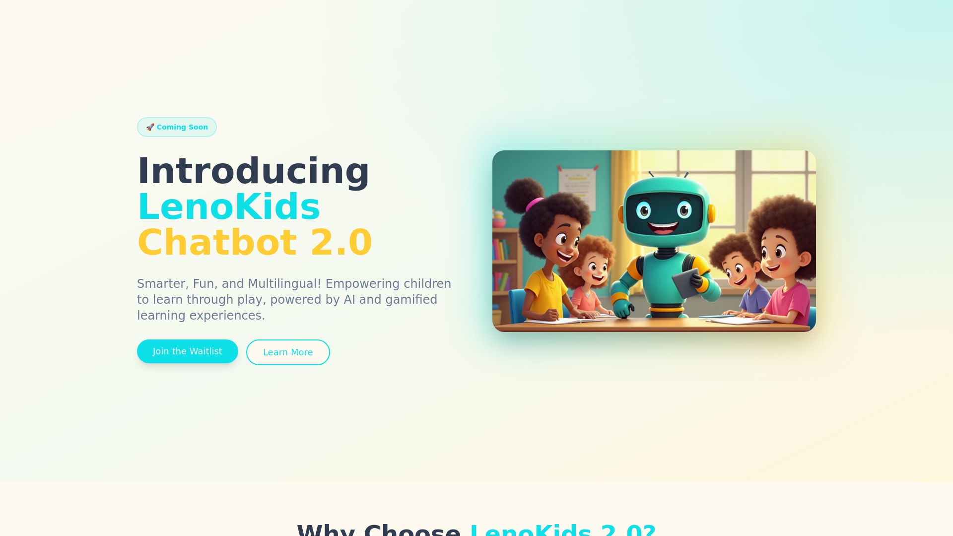 Screenshot of LenoKids Learning Platform