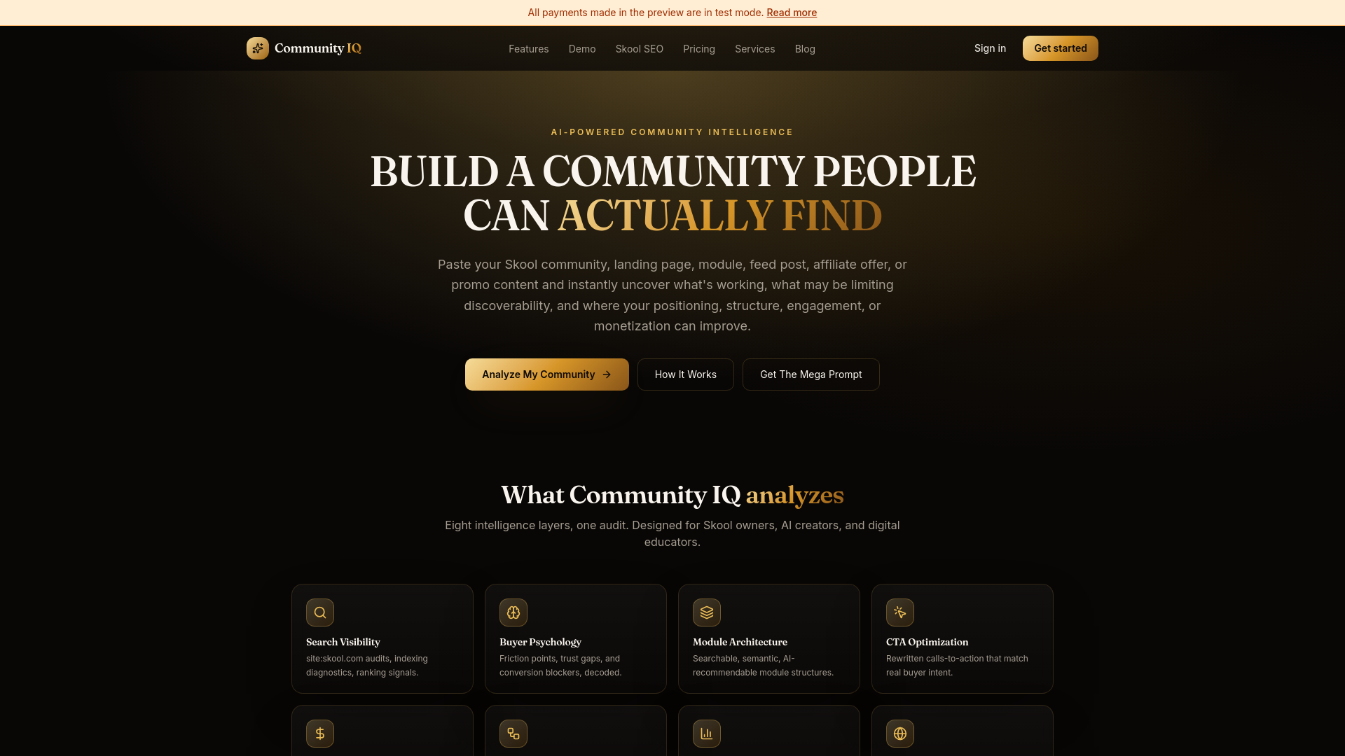 Screenshot of Community IQ