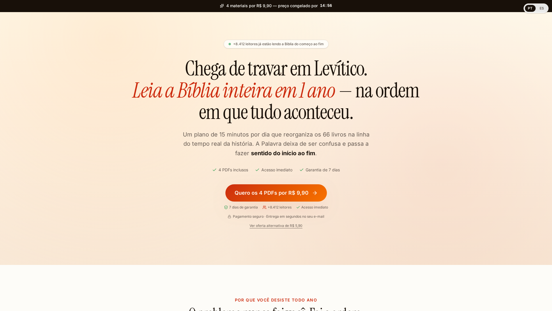 Mockup do projeto: Leia a Bíblia em Ordem Cronológica
