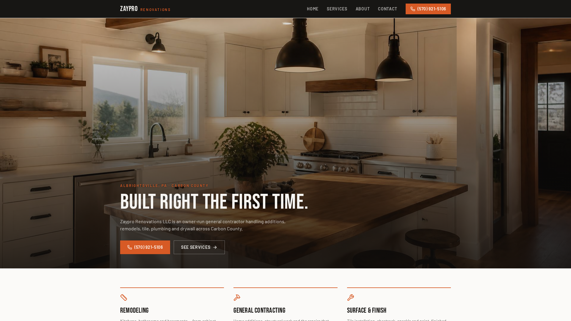 Screenshot preview of Zaypro Renovations