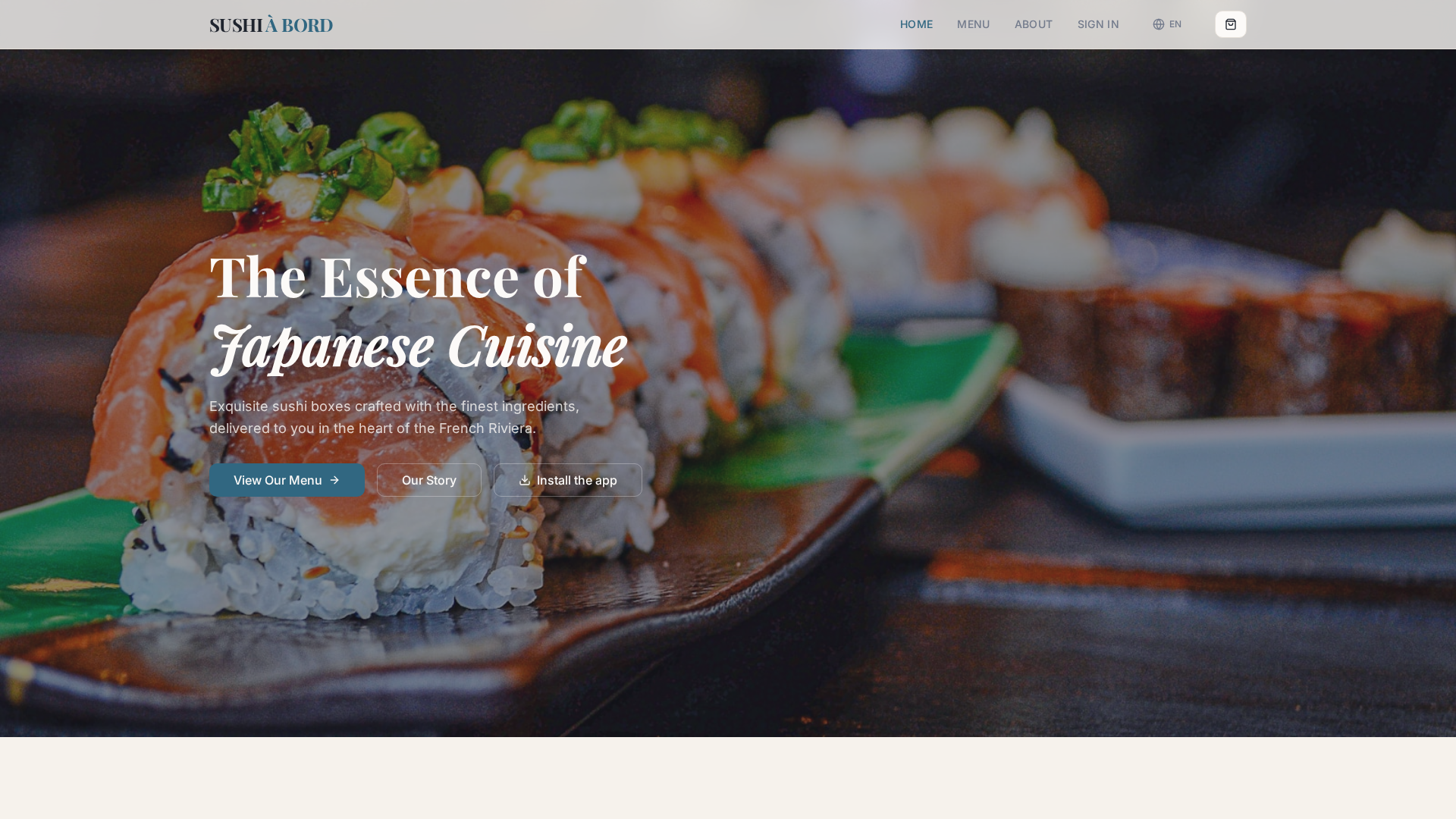 Sushi à Bord — Food · E-commerce · PWA