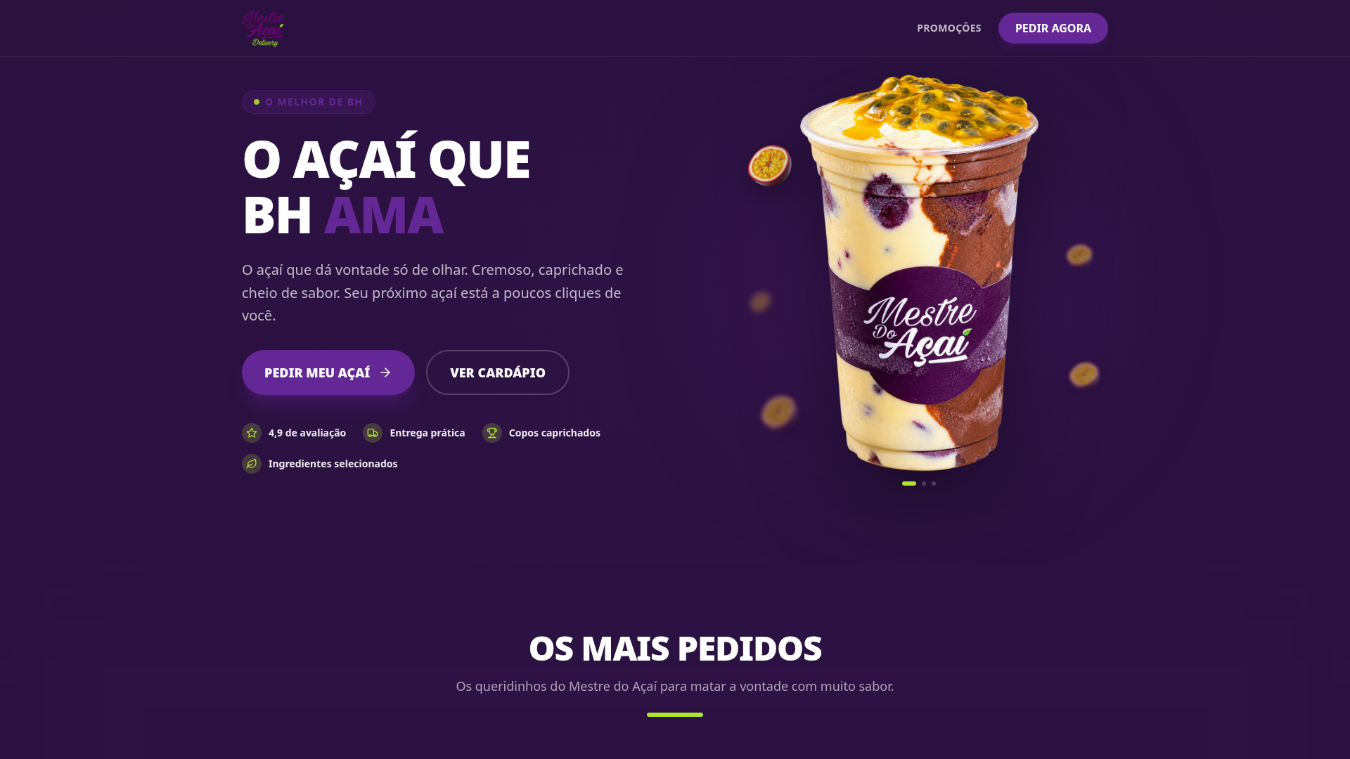 Mockup do projeto: Mestre do Açaí