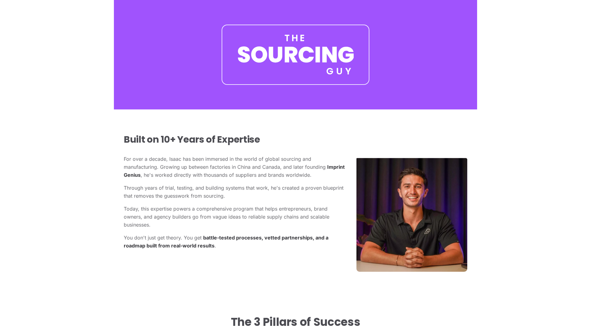 IMPRINT GENIUS · THE SOURCING GUY — project preview