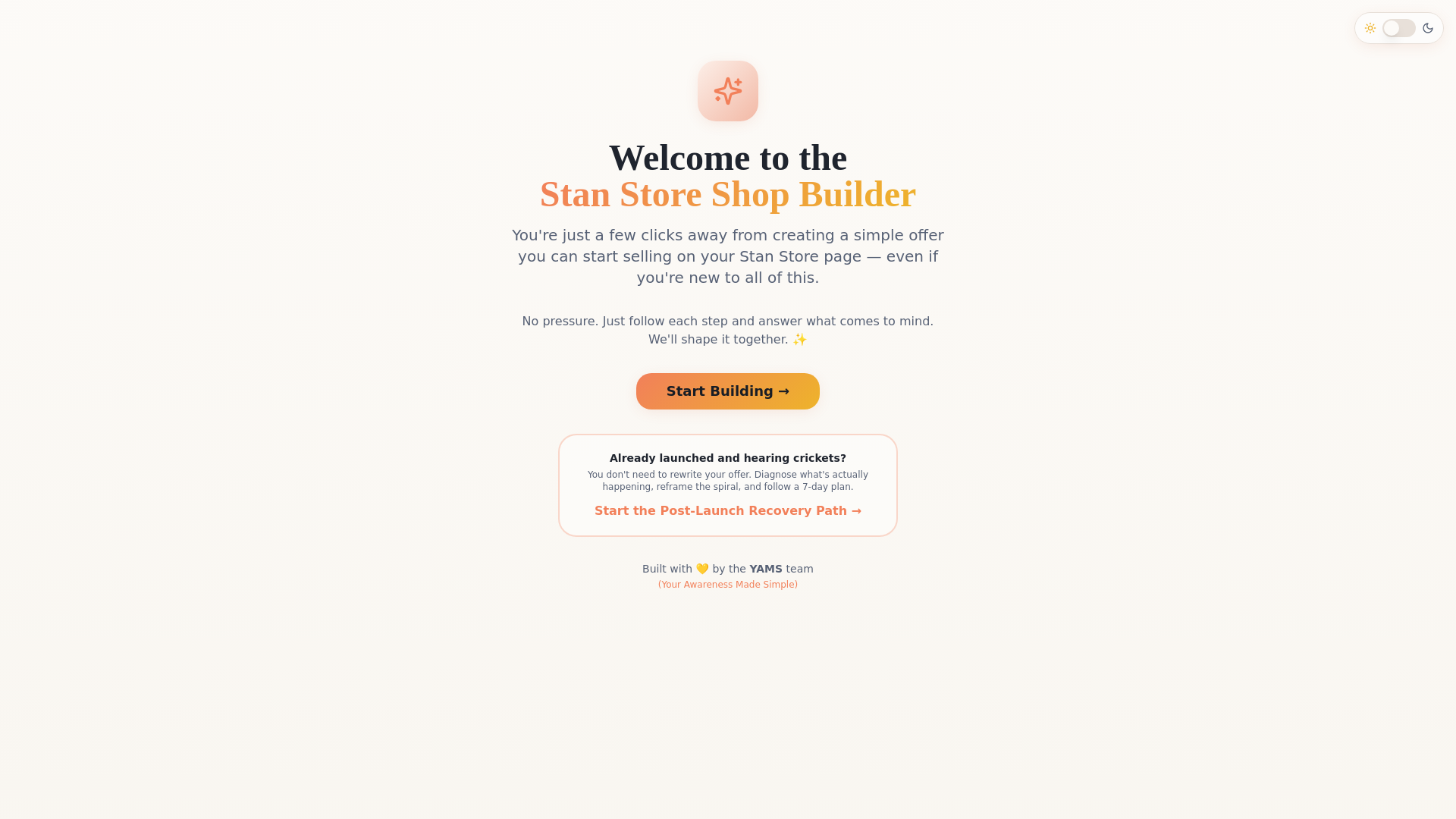 Screenshot of Stan Store Shop Builder