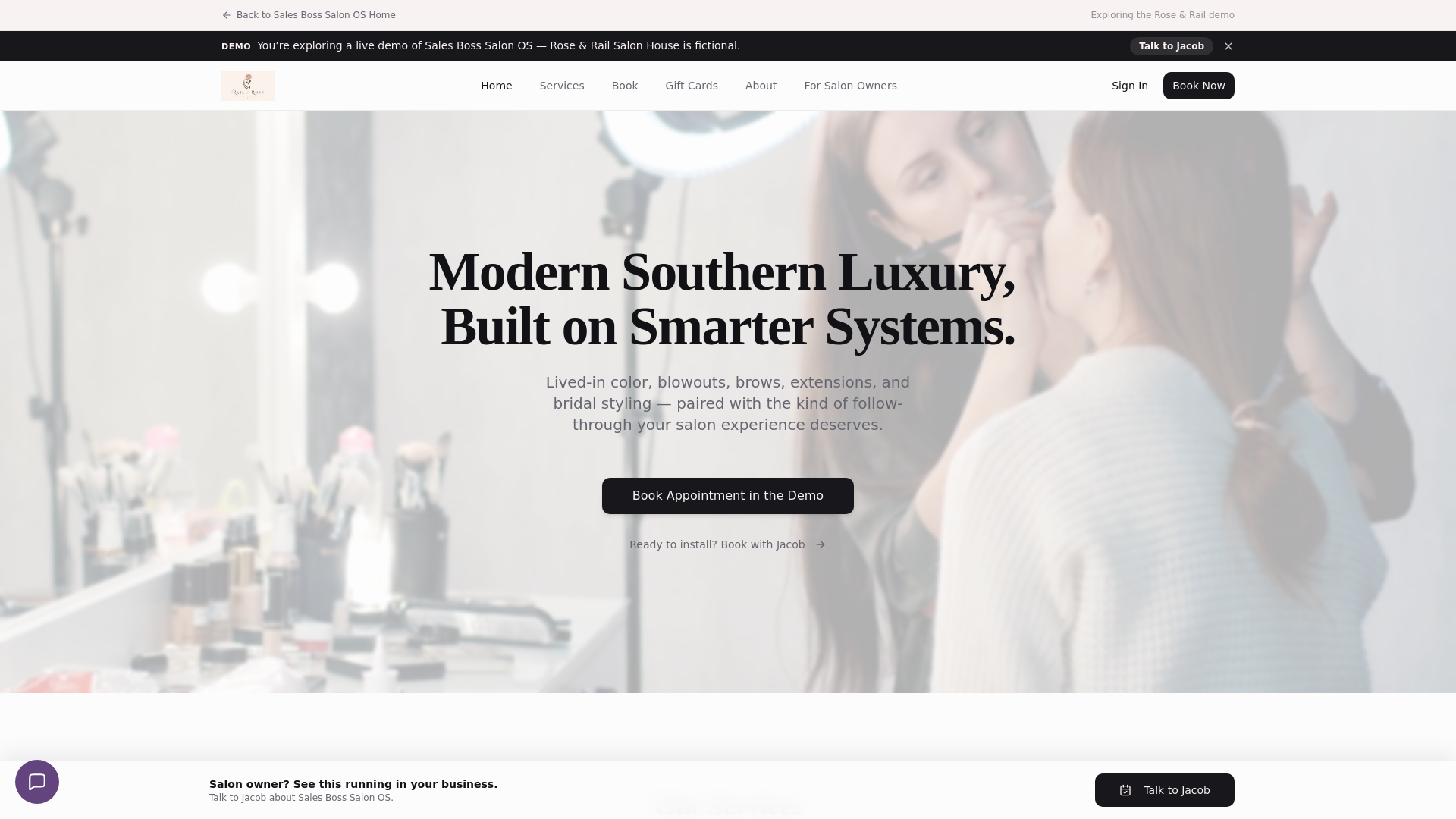 Sales Boss Salon OS screenshot