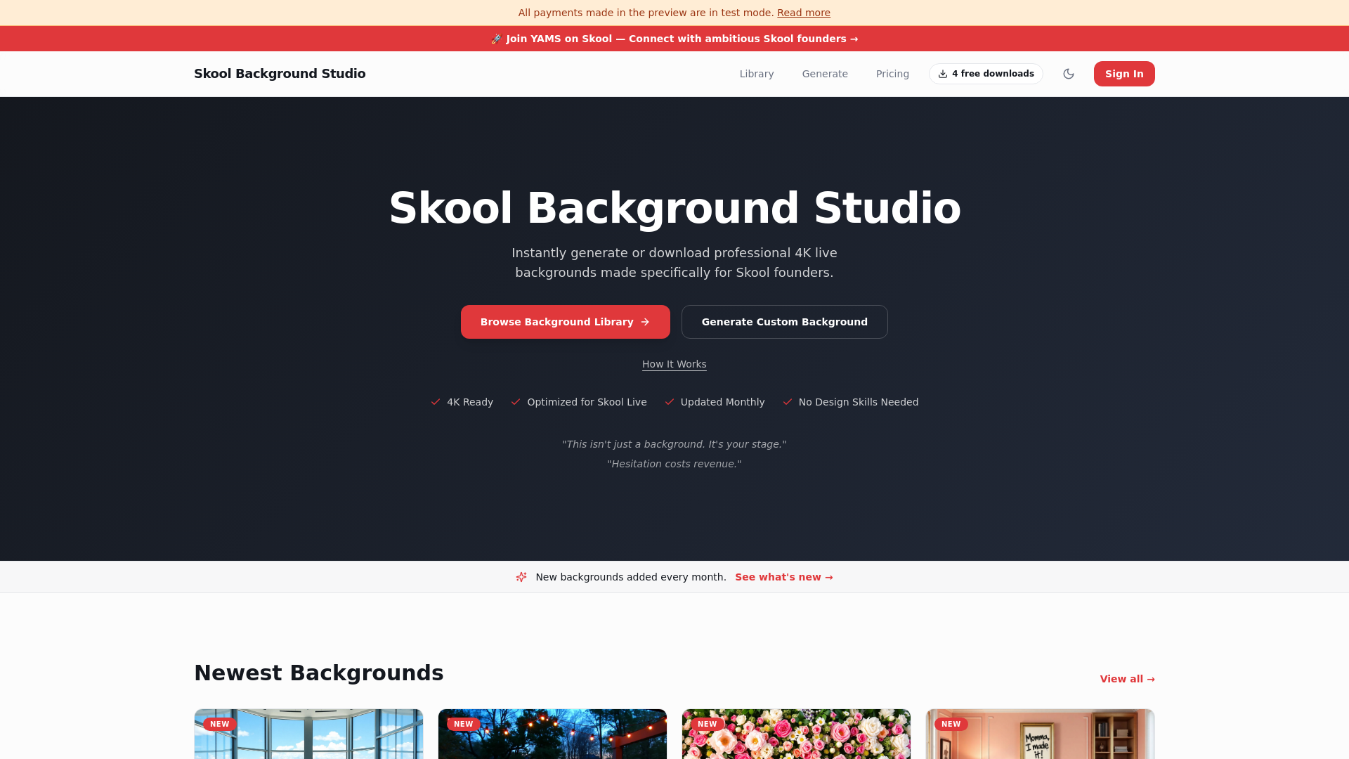 Screenshot of Skool Background Studio
