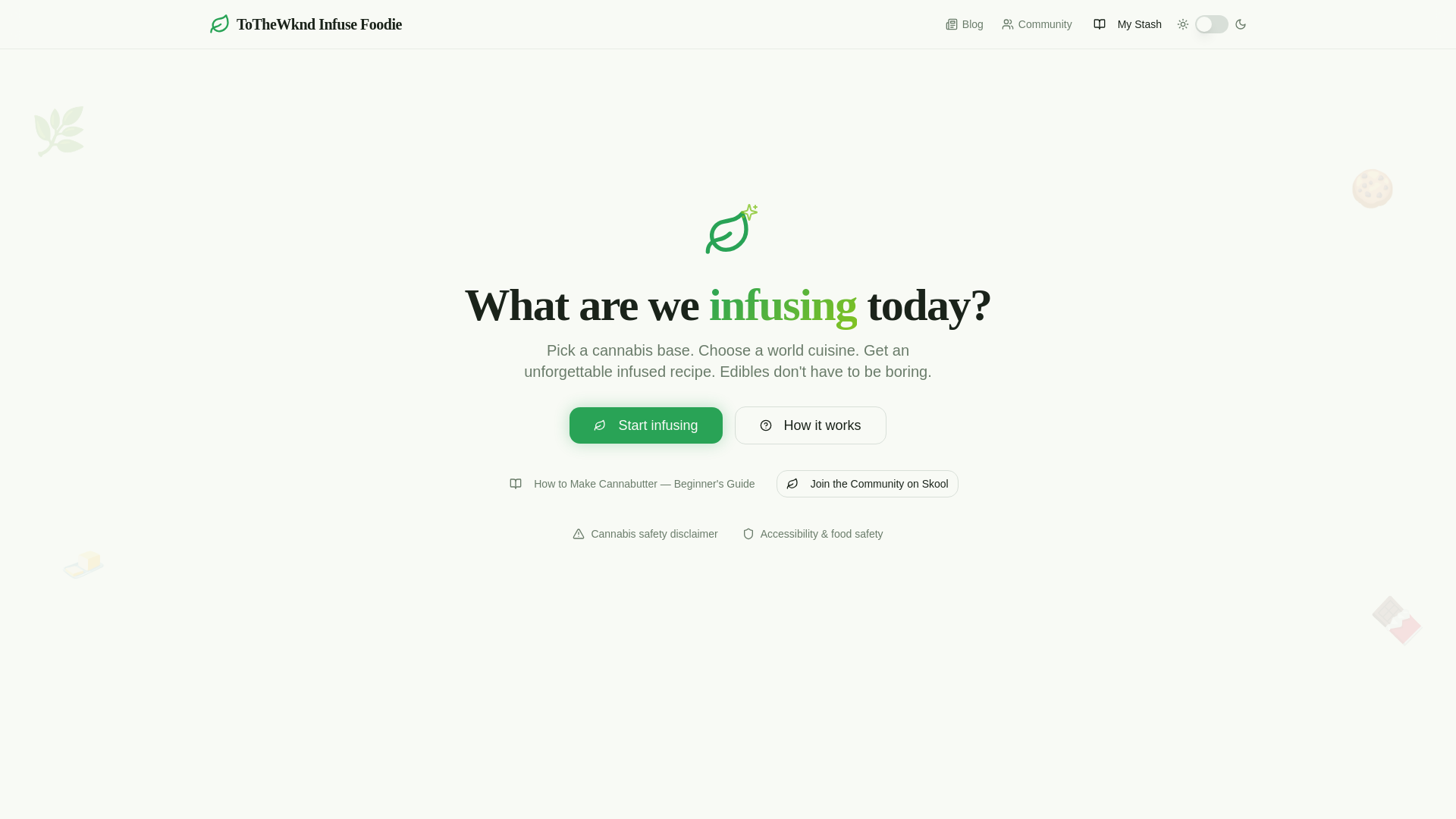 Screenshot of ToTheWknd Infuse Foodie