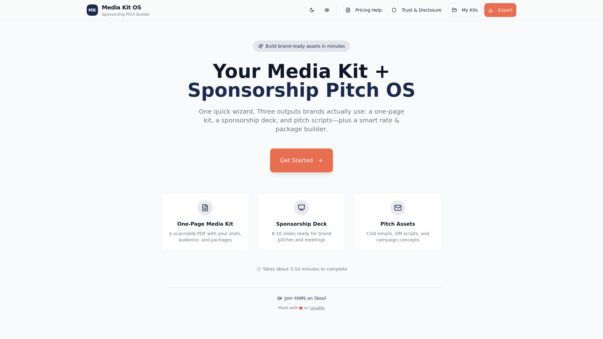 Screenshot of Media Kit OS