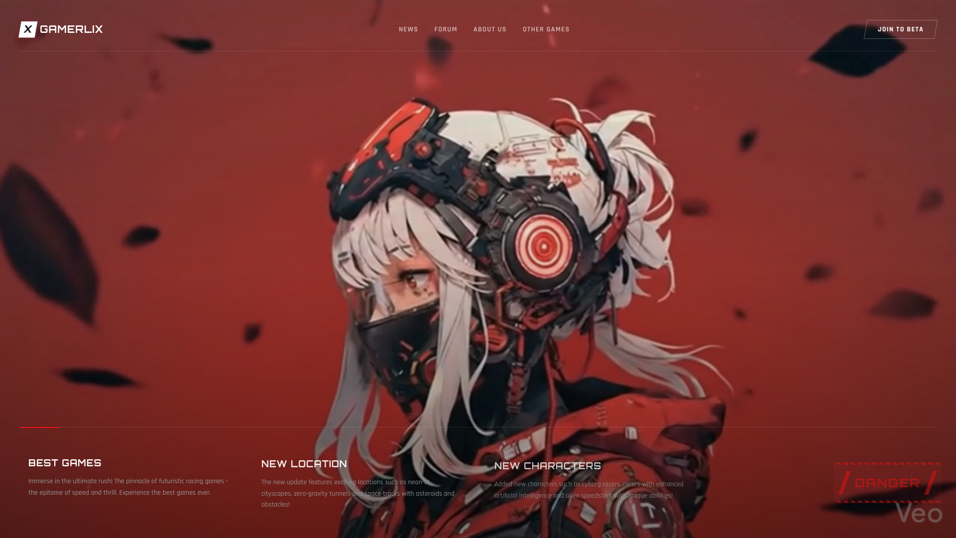 Screenshot of GAMERLIX — Racing Game Video Hero