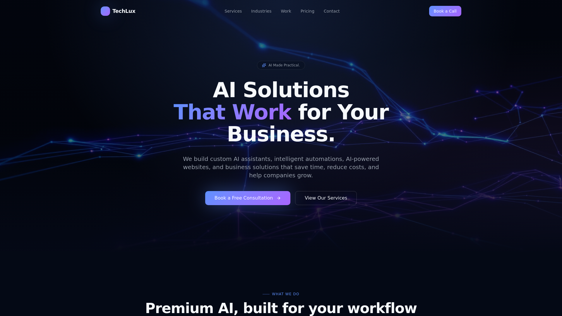 TechLux AI Platform screenshot