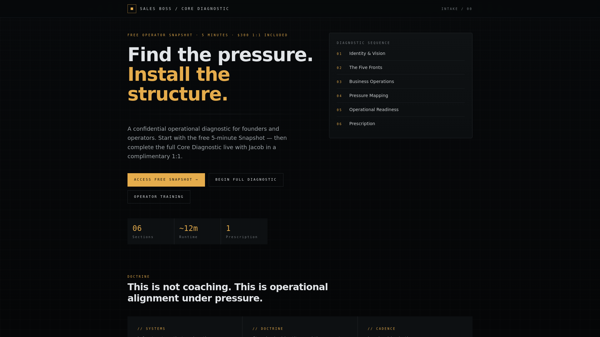 Operational Insight (Core Diagnostic) screenshot