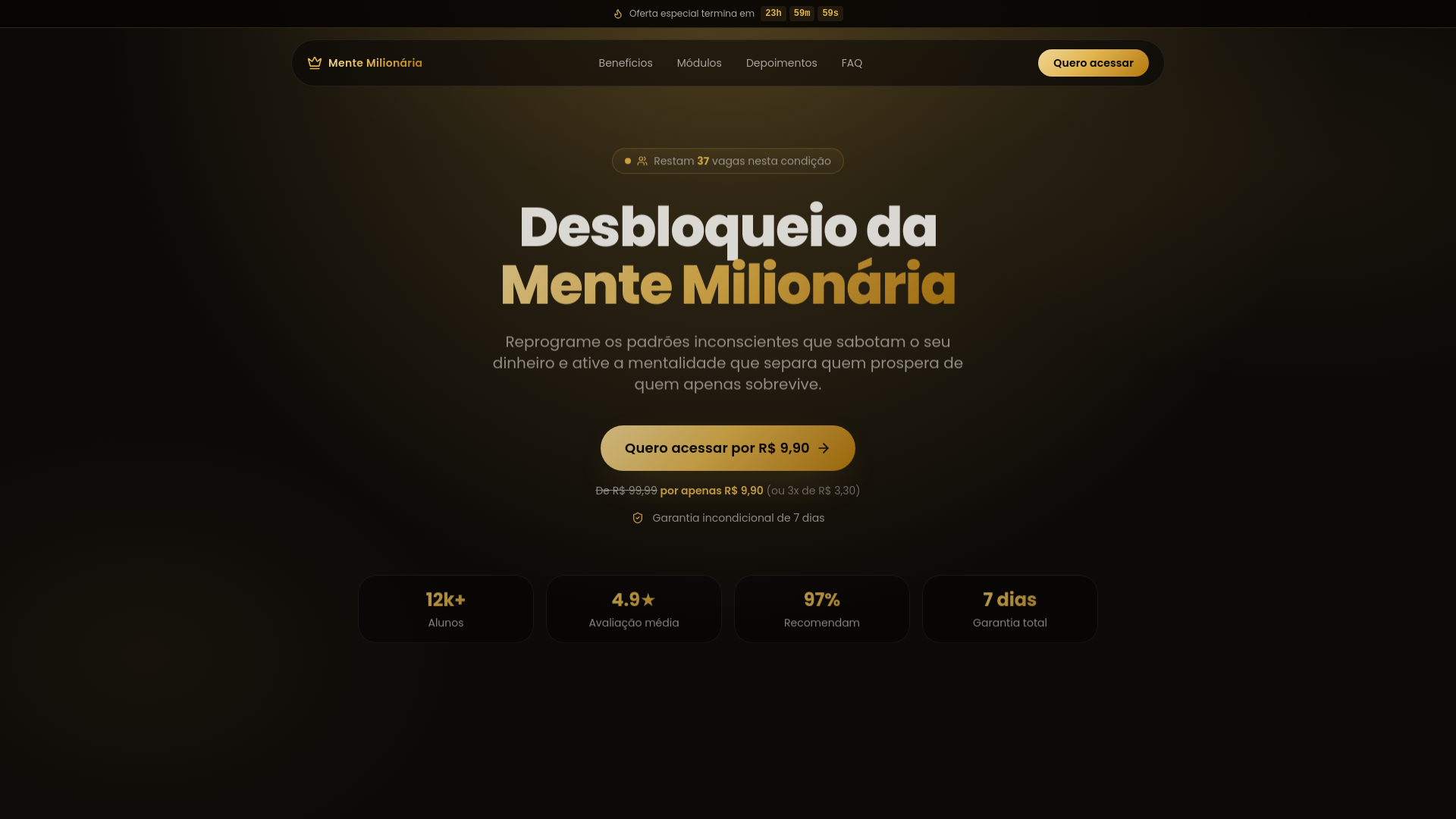 Prévia do projeto Millionaire Mind Unlock