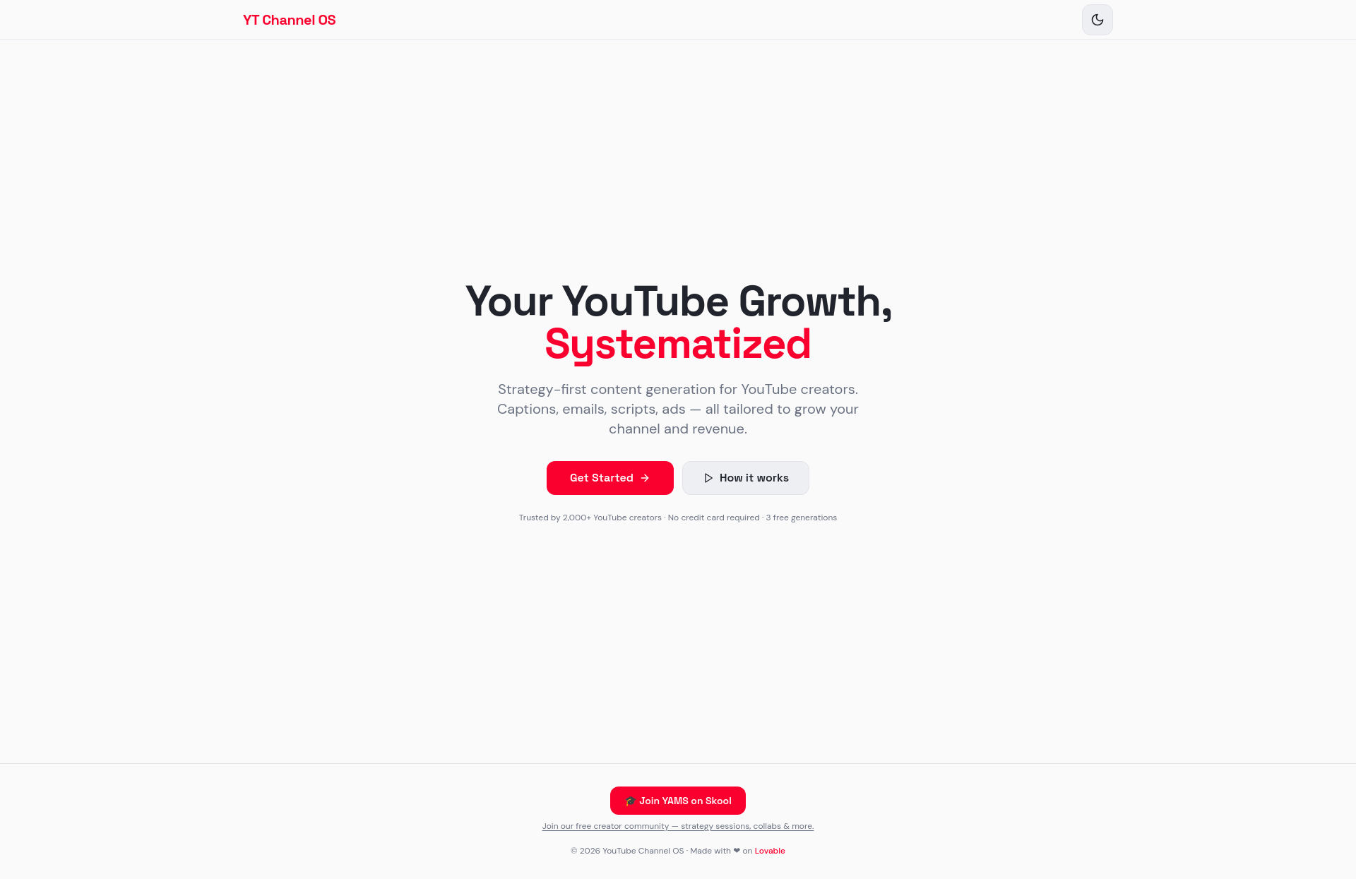 Screenshot of YouTube Channel OS