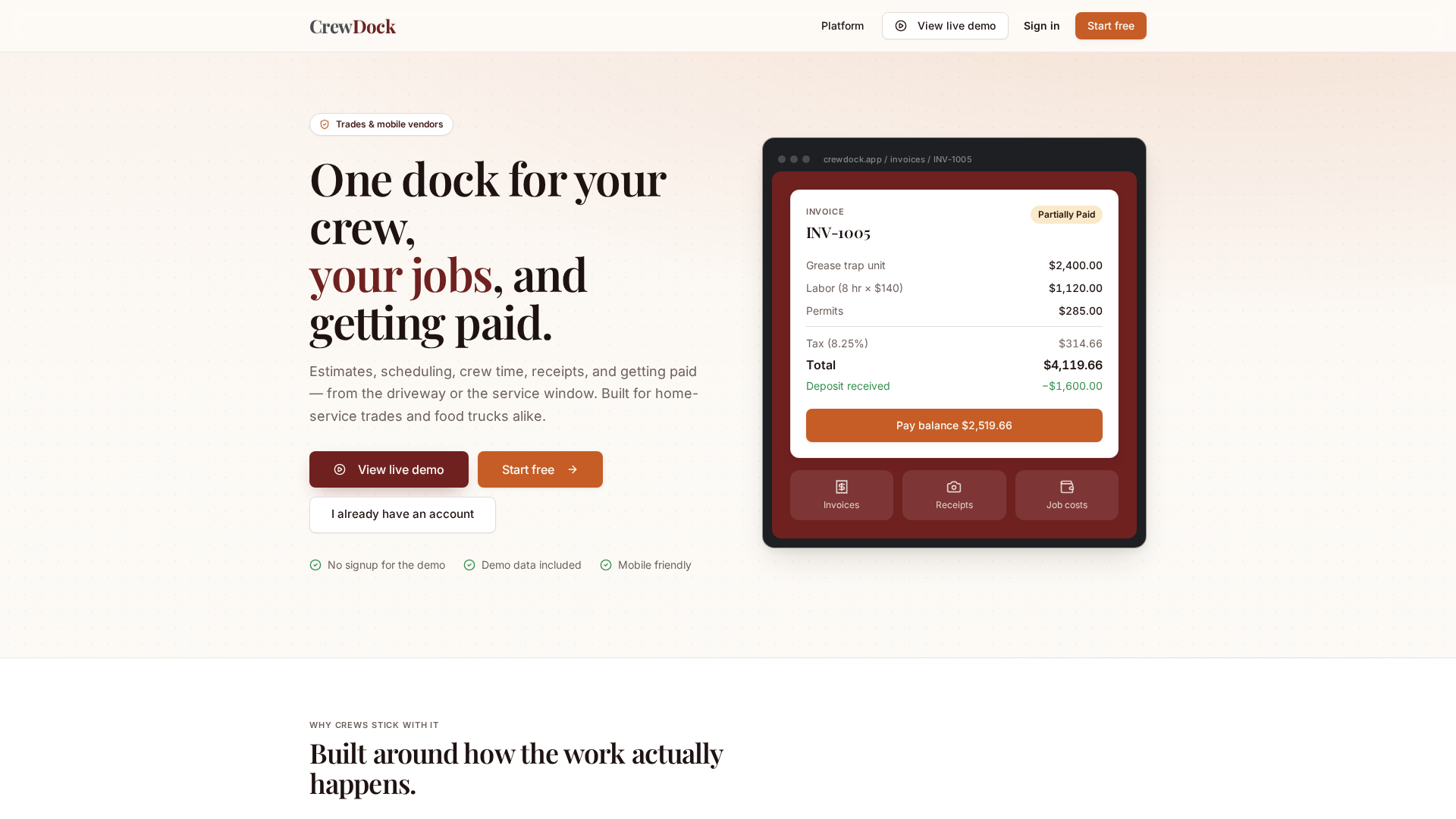 CrewDock — built by Ready AI Digital