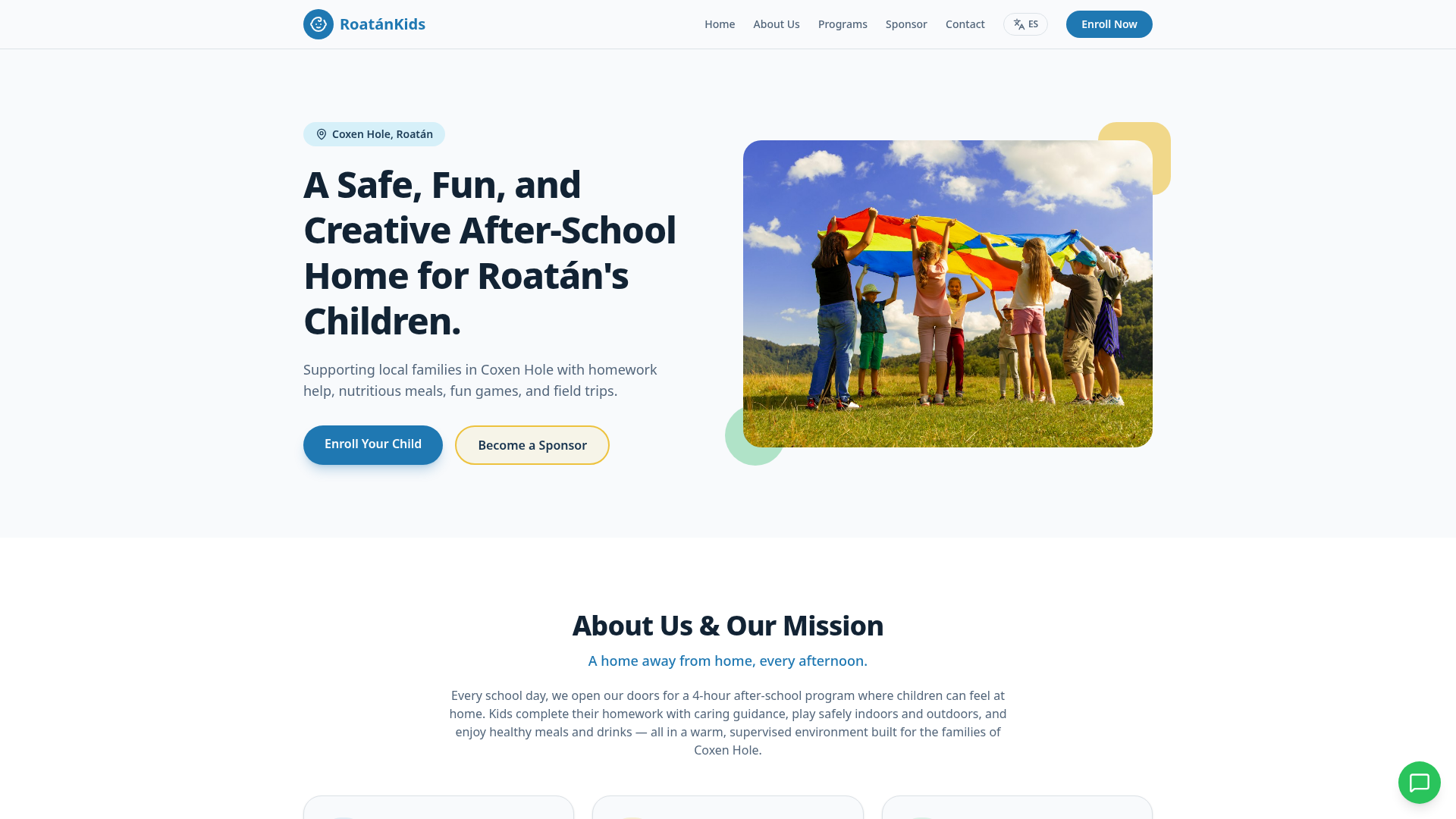 RoatánKids website preview