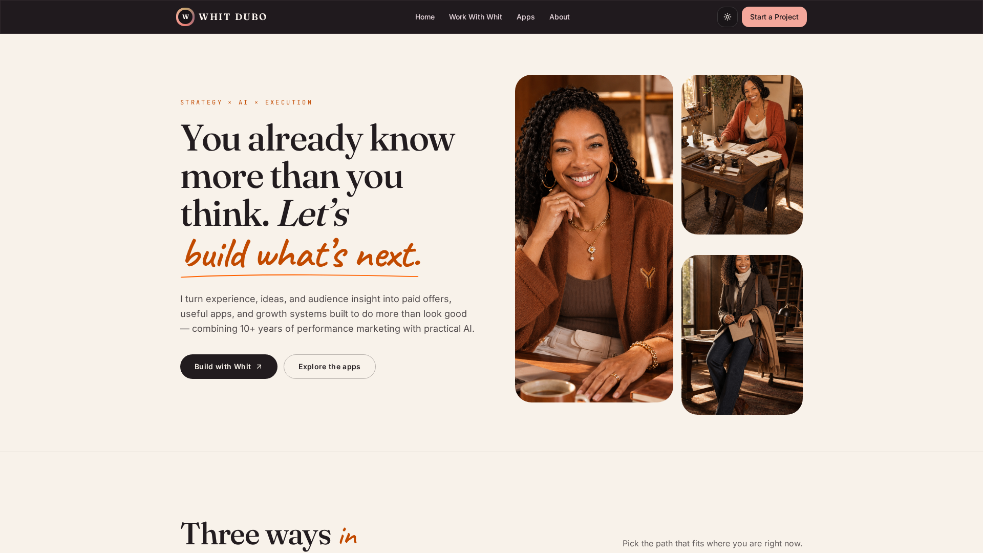 Screenshot of Whit's Digital HQ