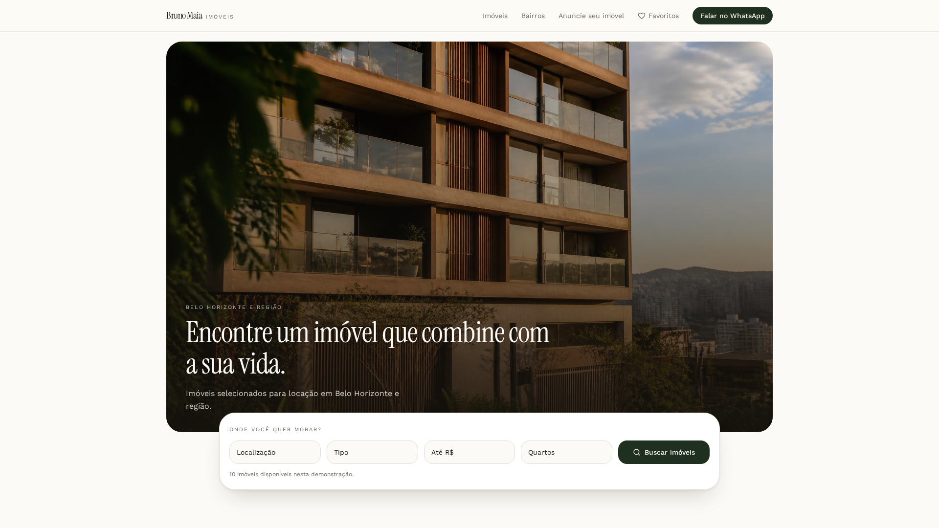Plataforma imobiliária Bruno Maia Imóveis